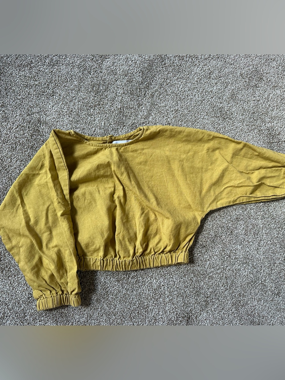 Zara Kids Mustard Yellow Elastic-Hem Sweatshirt